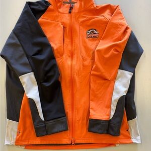 Drumheller Dragons Jr A hockey Orange and Black Team Zip-Up Jacket with Logo